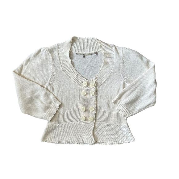 Anthropologie Knitted & Knotted Cottagecore Knit Top in Cream Medium - Picture 9 of 14